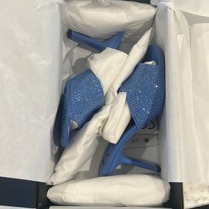 Brand new never worn Loewe Petal 90MM Crystal-Embellished Leather Mules